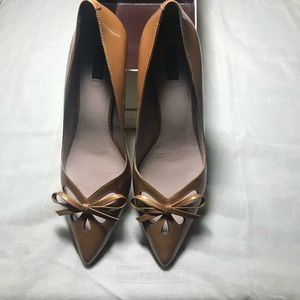 Joan & David - beautiful patent leather low heels. Barely worn. Look brand new!